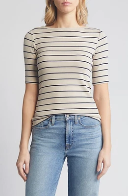 NIC+ZOE Wide Stripe Cotton Blend Top Multi at Nordstrom,