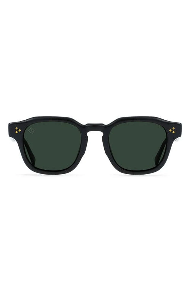 RAEN Rune Polarized Square Sunglasses in Recycled Black/Green Polar at Nordstrom