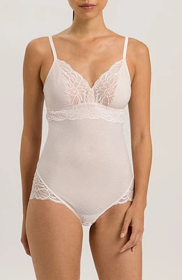 Hanro Marilyn Lace Trim Mesh Bodysuit 1348 - Morning Glory at Nordstrom,