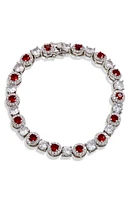 SAVVY CIE JEWELS Cubic Zirconia Halo Tennis Bracelet in at Nordstrom