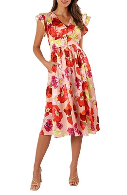 Petal & Pup Larkspur Floral Midi Dress at Nordstrom, Size Large