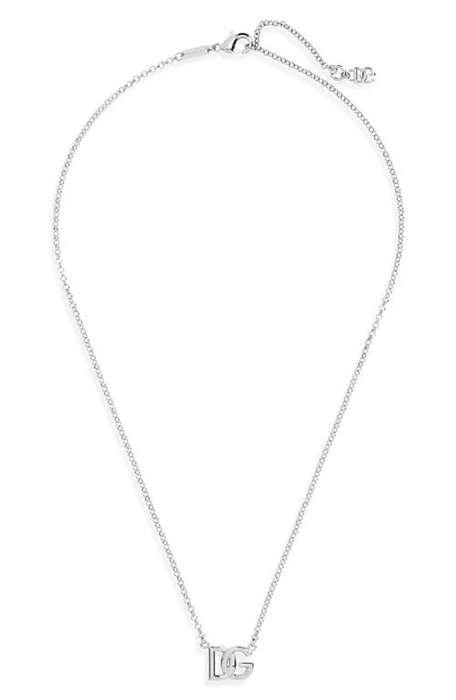 Dolce & Gabbana DG Logo Pendant Necklace in Argento/Palladio at Nordstrom