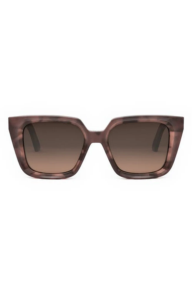 'DiorMidnight S1I 53mm Square Sunglasses in Red Havana /Gradient Brown at Nordstrom