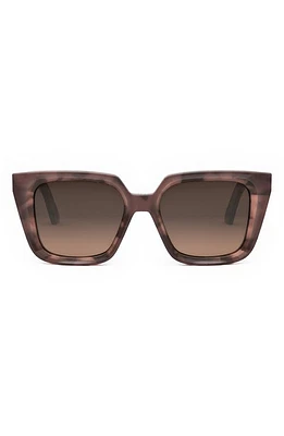 'DiorMidnight S1I 53mm Square Sunglasses in Red Havana /Gradient Brown at Nordstrom