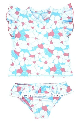 Feather 4 Arrow Seashell Ruffle Two-Piece Swimsuit in Crystal Blue at Nordstrom, Size 6-12M