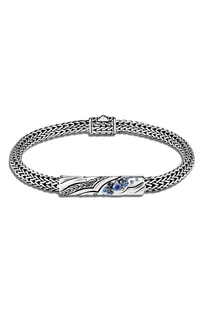 John Hardy Lahar Extra Small Chain 5mm Station Bracelet in Blue at Nordstrom, Size Large