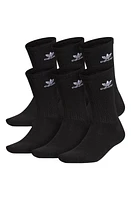 adidas Originals Trefoil 6-Pack Crew Socks in Black at Nordstrom, Size Large