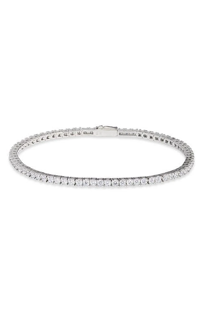 Argento Vivo Sterling Silver Men's Cubic Zirconia Tennis Bracelet at Nordstrom, Size 8.5