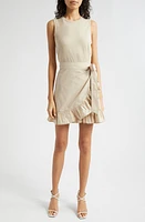 Cinq à Sept Mahlia Tie Belt Sheath Dress Khaki at Nordstrom,