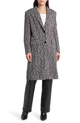 BOSS Catara Chevron Tweed Coat Monochrome Fantasy at Nordstrom,