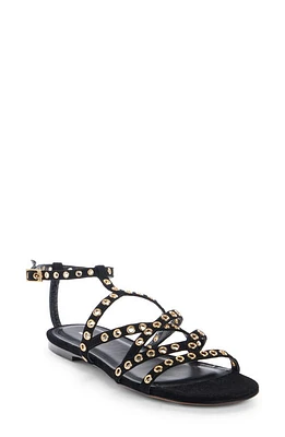 Isabel Marant Lipa Grommet Strappy Sandal Black at Nordstrom,