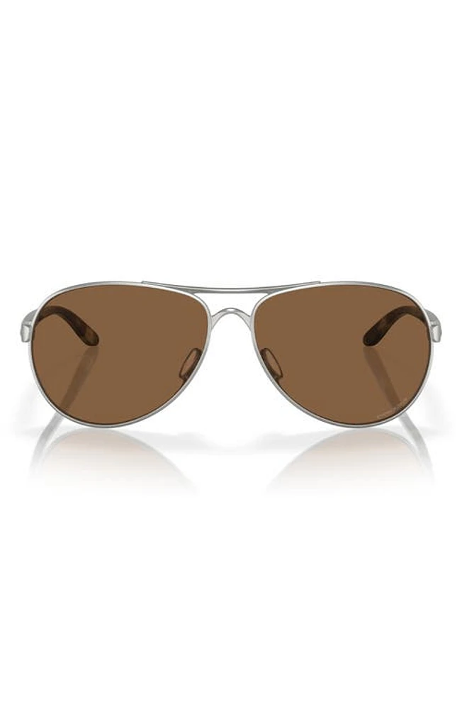 Oakley Feedback 59mm Prizm Pilot Sunglasses in Chrome at Nordstrom