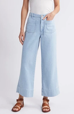 Treasure & Bond Patch Pocket Twill Ankle Wide Leg Pants Light Wash at Nordstrom,