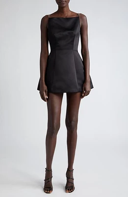 Brandon Maxwell The Lexi Silk Minidress Black at Nordstrom,