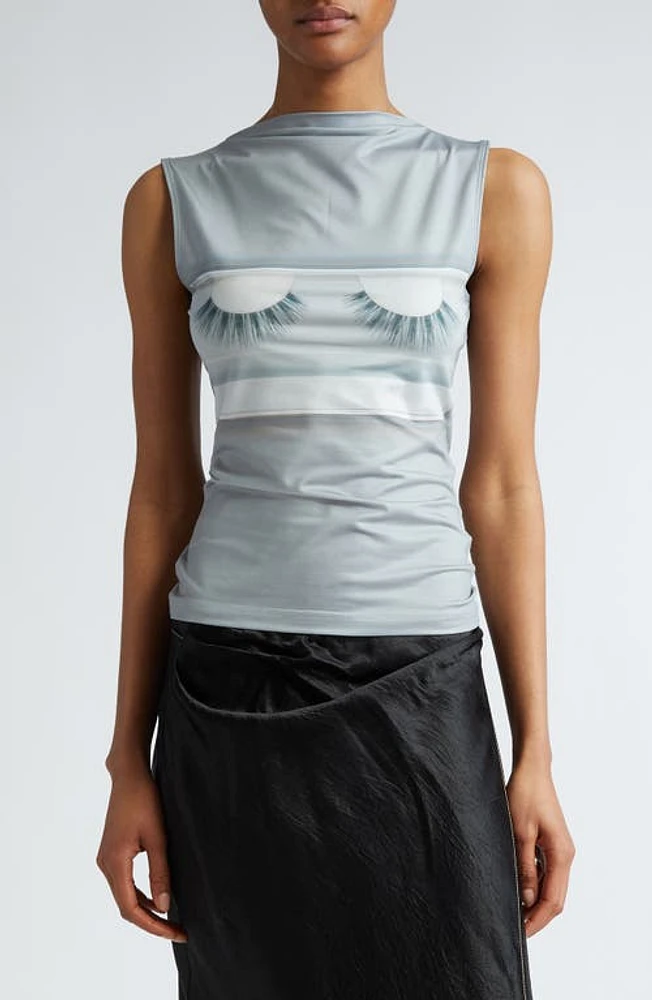 Acne Studios x Katerina Jebb Eyelash Sleeveless Top Light Grey/Grey at Nordstrom,