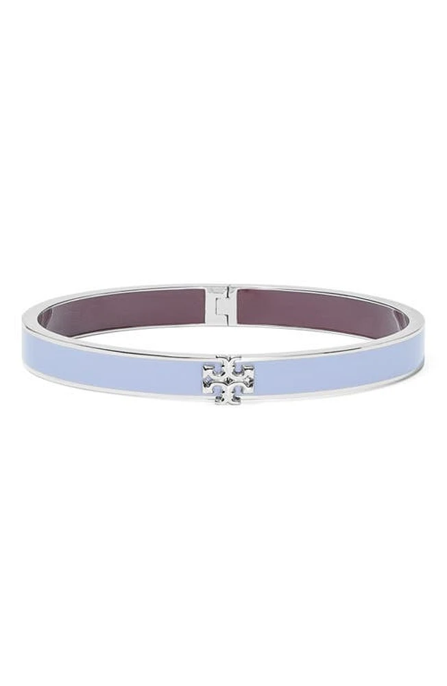 Tory Burch Kira Enamel Hinge Bracelet in Tory Silver Lavender Chocolate at Nordstrom, Size Medium