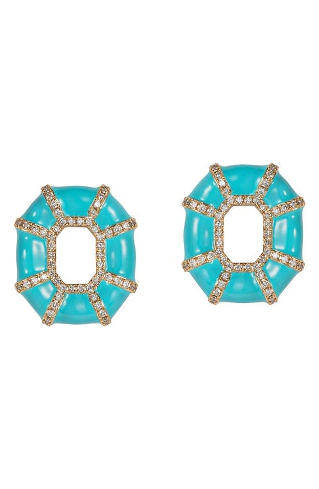 NeverNoT Grab 'n' Go Diamond Enamel Drop Earrings in Blue at Nordstrom