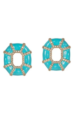 NeverNoT Grab 'n' Go Diamond Enamel Drop Earrings in Blue at Nordstrom