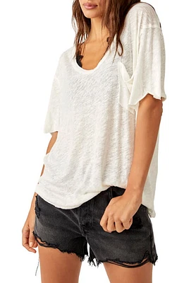 Free People All I Need Linen & Cotton T-Shirt at Nordstrom,