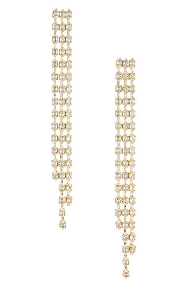 Ettika Crystal Fringe Linear Drop Earrings in Gold at Nordstrom