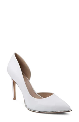 bcbg Harnoy Half d'Orsay Pointed Toe Pump in Bright White Faux Leather at Nordstrom, Size 8.5