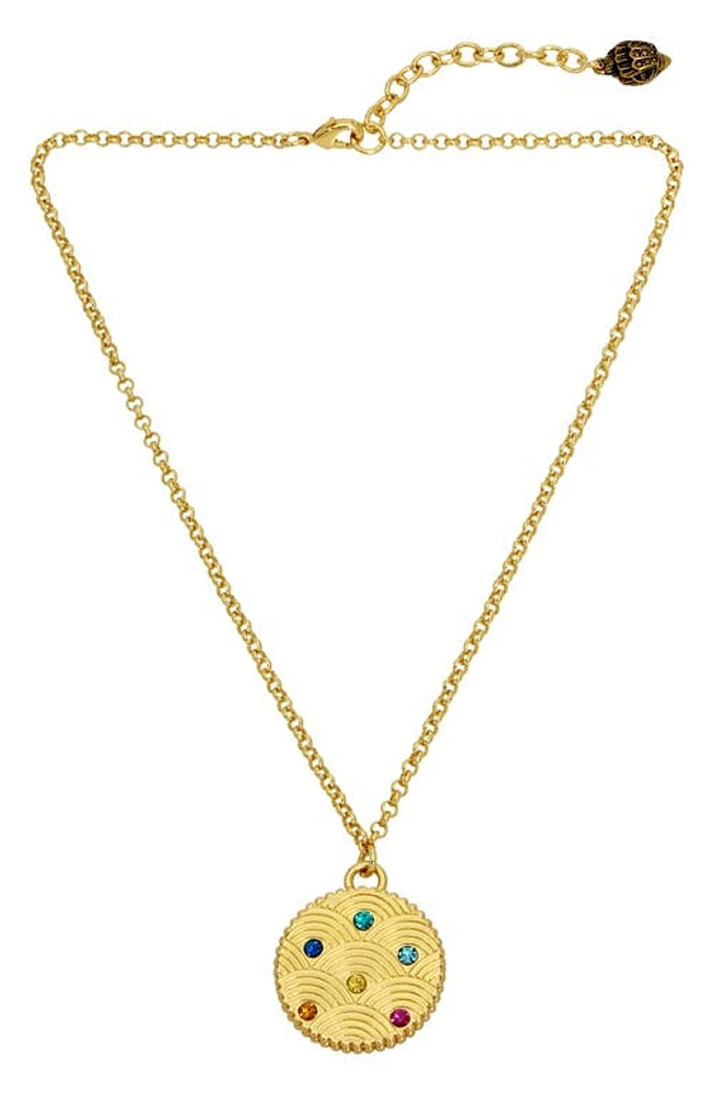 Kurt Geiger London Southbank Coin Pendant Necklace in Gold Multi at Nordstrom