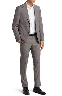 Ted Baker London Roger Extra Slim Fit Micro Houndstooth Wool Suit Berry at Nordstrom,