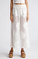 FARM Rio White Flower Cotton Cover-Up Pants at Nordstrom, Size X-Large