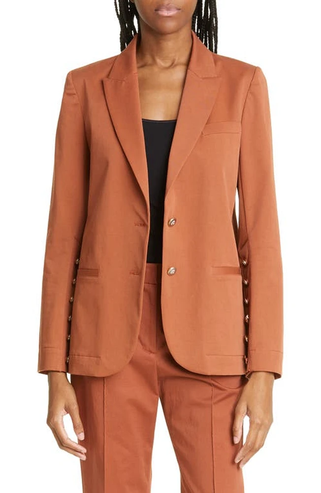 TWP Oversize Stretch Cotton Blazer Terracotta at Nordstrom,