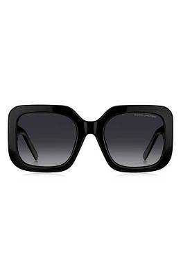 Marc Jacobs 53mm Gradient Polarized Square Sunglasses in Black Grey/Gray Polar at Nordstrom