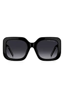 Marc Jacobs 53mm Gradient Polarized Square Sunglasses in Black Grey/Gray Polar at Nordstrom