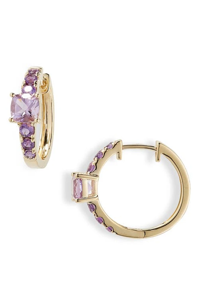 Bony Levy 14K Gold Amethyst Huggie Hoop Earrings in Yellow Gold/Amethyst at Nordstrom