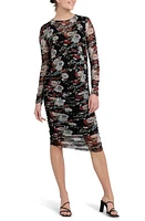 Ripe Maternity Wild Bloom Wrap Front Long Sleeve Maternity/Nursing Dress Black at Nordstrom,