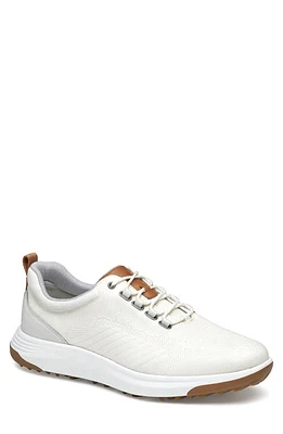 Johnston & Murphy Amherst GL1 Sport Hybrid Waterproof Golf Sneaker White Coated Knit at Nordstrom,