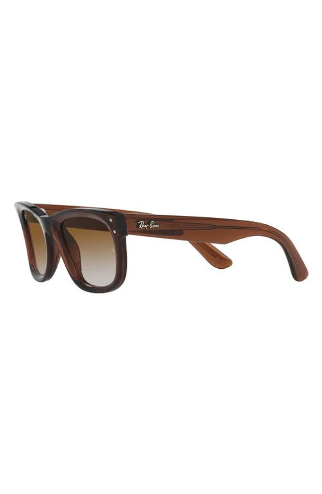 Ray-Ban Reverse Wayfarer 53mm Gradient Square Sunglasses in Transparent Brown at Nordstrom