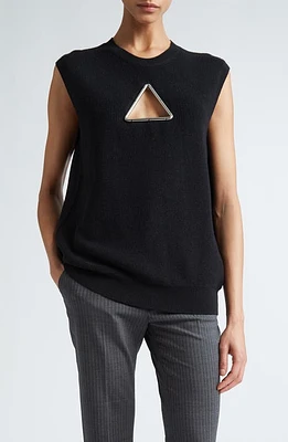 Coperni Triangle Sleeveless Merino Wool Sweater Black at Nordstrom,