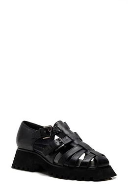 Free People Janis Fisherman Sandal Black Leather at Nordstrom,