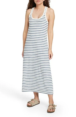 Faherty Cabana Stripe Terry Tank Maxi Dress Navy Surf at Nordstrom,