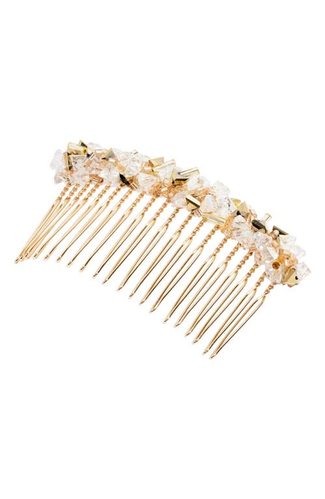 L. Erickson Alina Beaded Hair Comb in Gold/White at Nordstrom