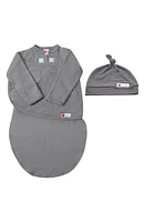 embé Starter 2-Way Long Sleeve Swaddle & Hat Set in at Nordstrom