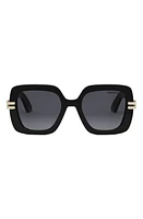 CDior S2I 52mm Gradient Square Sunglasses in Shiny Black /Gradient Smoke at Nordstrom