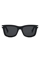 'DiorBlackSuit S11I 53mm Geometric Sunglasses in Shiny Black /Smoke at Nordstrom