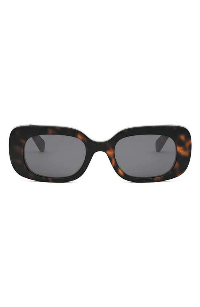 CELINE Bold 3 Dots 51mm Rectangular Sunglasses in Dark Havana /Smoke at Nordstrom