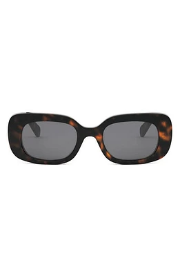 CELINE Bold 3 Dots 51mm Rectangular Sunglasses in Dark Havana /Smoke at Nordstrom