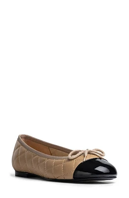 Jon Josef Belle Quilted Ballerina Flat Black/Tan Combo at Nordstrom,