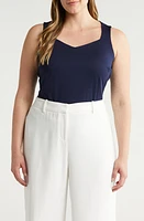 halogen(r) Sleeveless Sweetheart Neck Knit Shell Classic Navy Blue at Nordstrom,