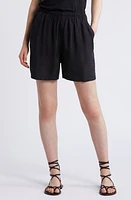 Nordstrom Cupro Blend Pull-On Shorts Black at Nordstrom,