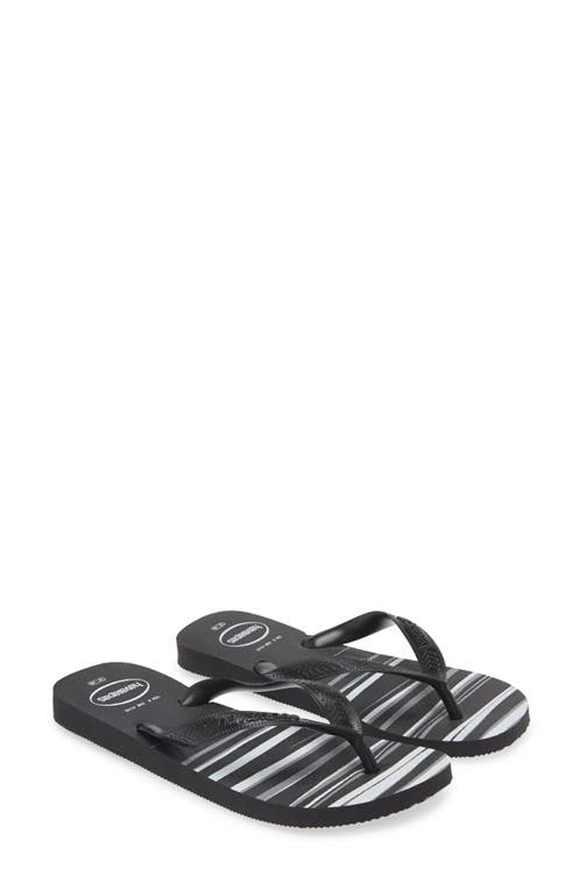 Havaianas Top Basic Flip Flop Black/Black/Black/White at Nordstrom,