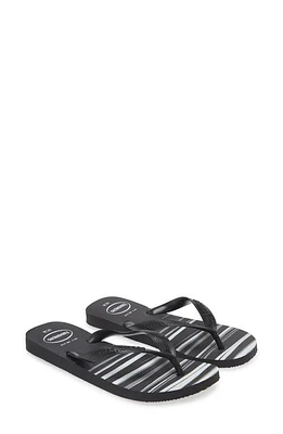 Havaianas Top Basic Flip Flop Black/Black/Black/White at Nordstrom,