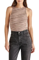 Steve Madden Nico Space Dye Rib Sleeveless Cotton Blend Bodysuit Brown Multi at Nordstrom,